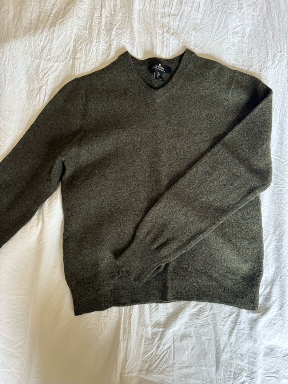 Olive Green Extra Fine Merino Wool Sweater